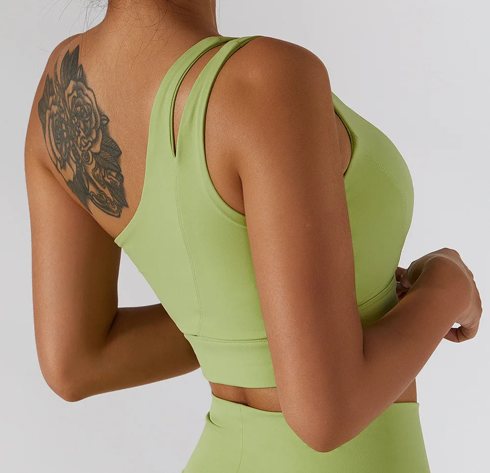 Sexy Women's Sports One Shoulder Bra
