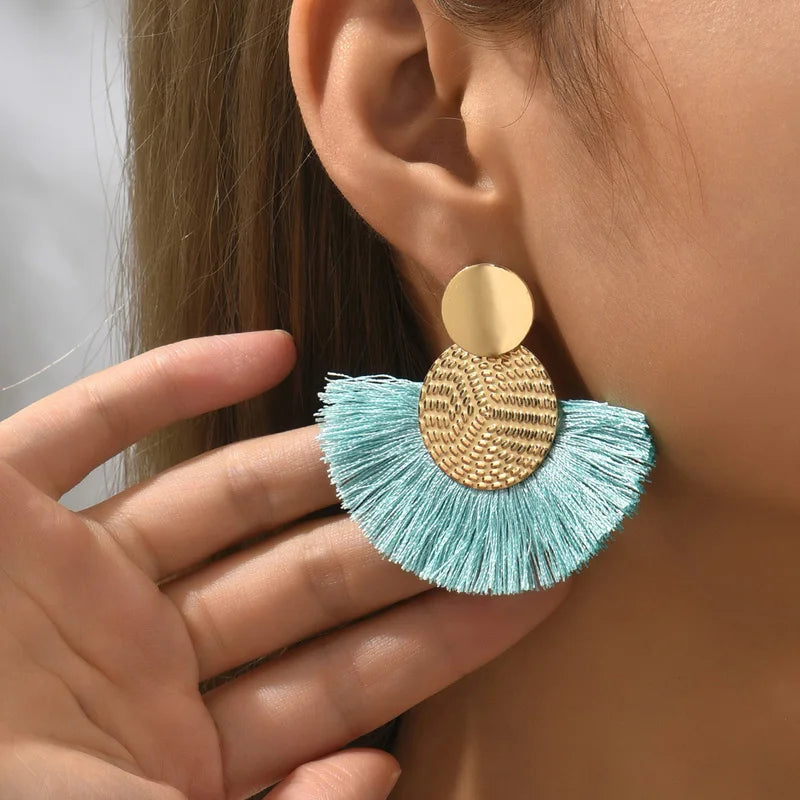 Rita Bohemian Big Tassel Dangle Fringe Female Earrings