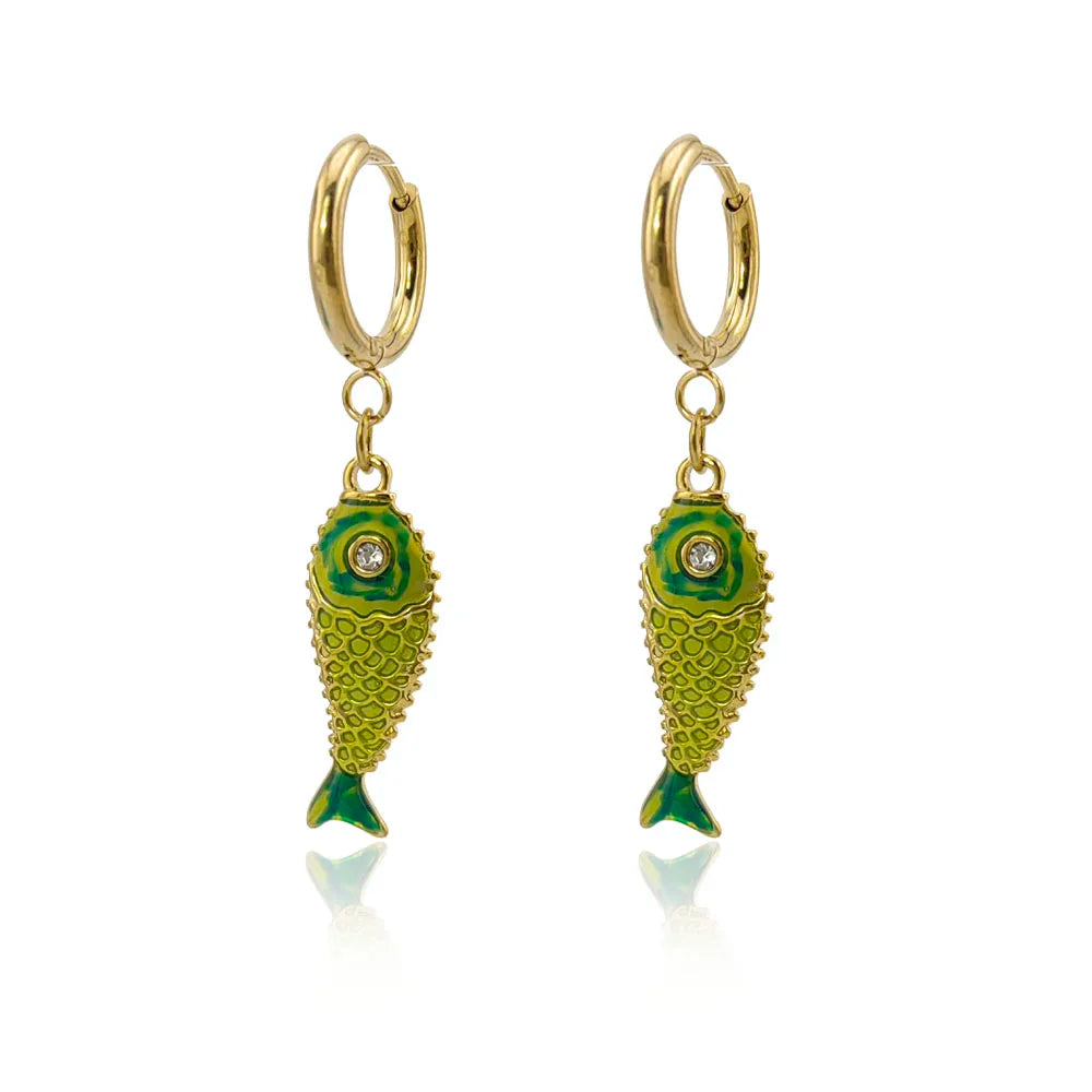 Joanna Stainless Steel Colourful Koi Fish Earrings For Women