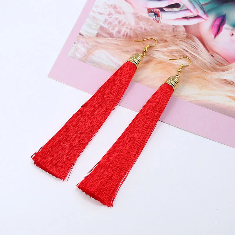 Vintage Ethnic Long Tassel Earrings