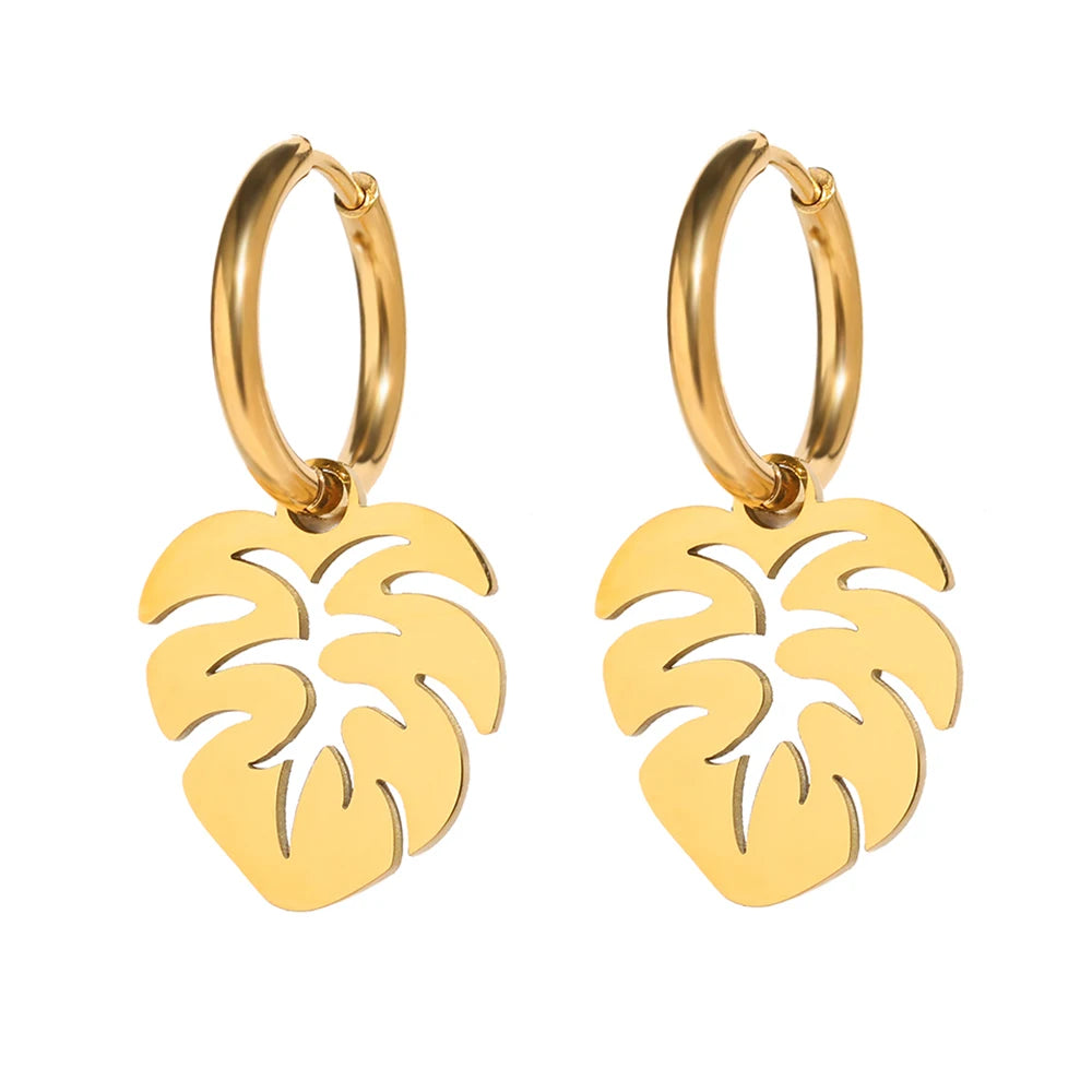 Tropical Plant Leaves Earrings