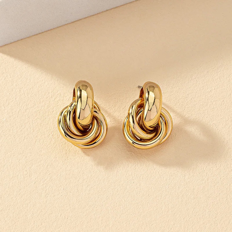 Sparta Unique Geometric Irregular Striped Large Earrings
