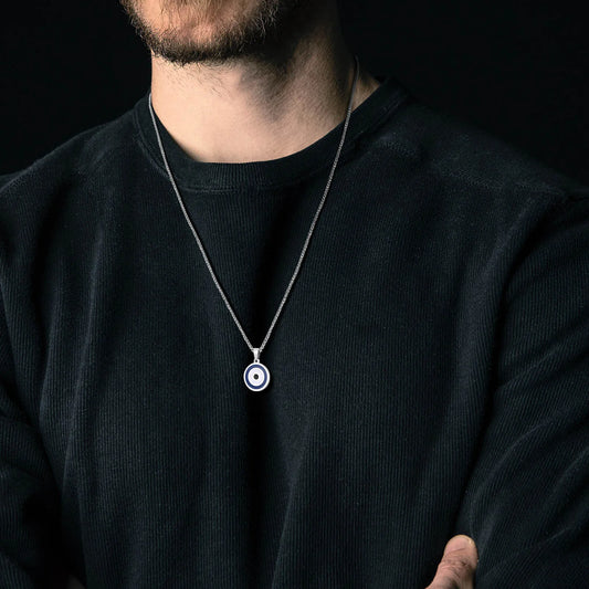 Evil Eye Stainless Steel Pendant Necklaces for Men