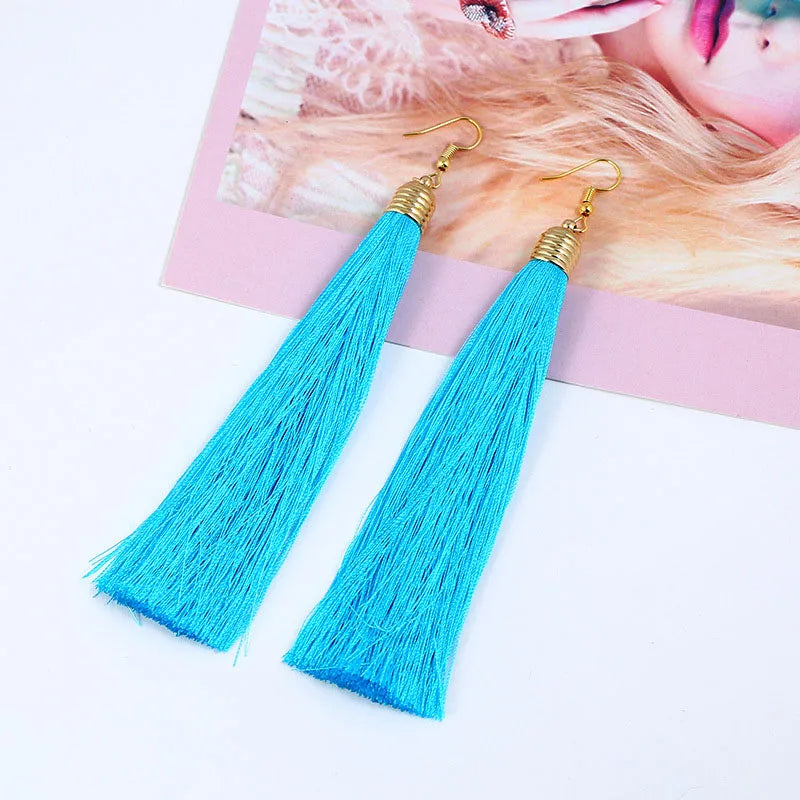 Vintage Ethnic Long Tassel Earrings