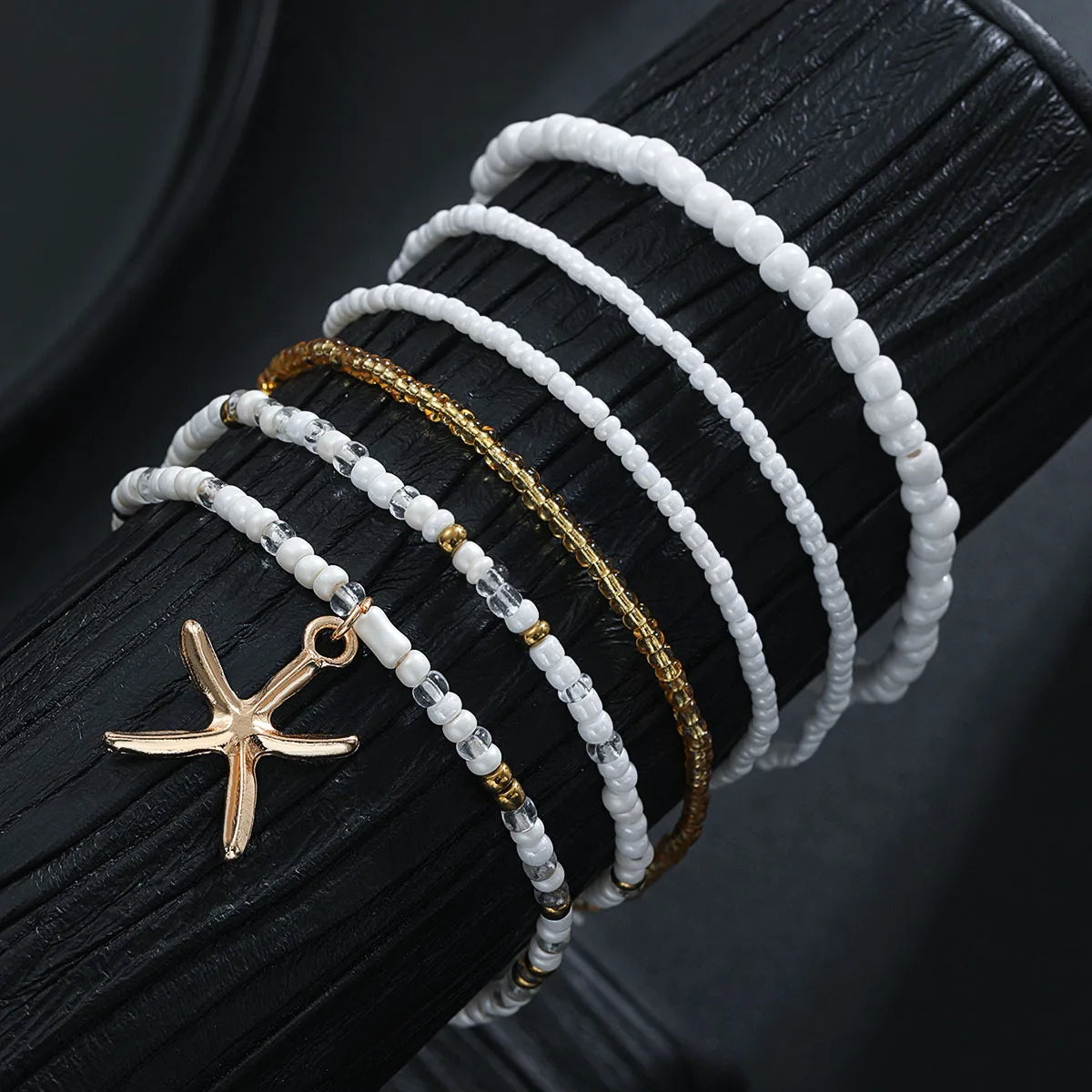 Boho 6pcs/set Starfish Pendants Anklet
