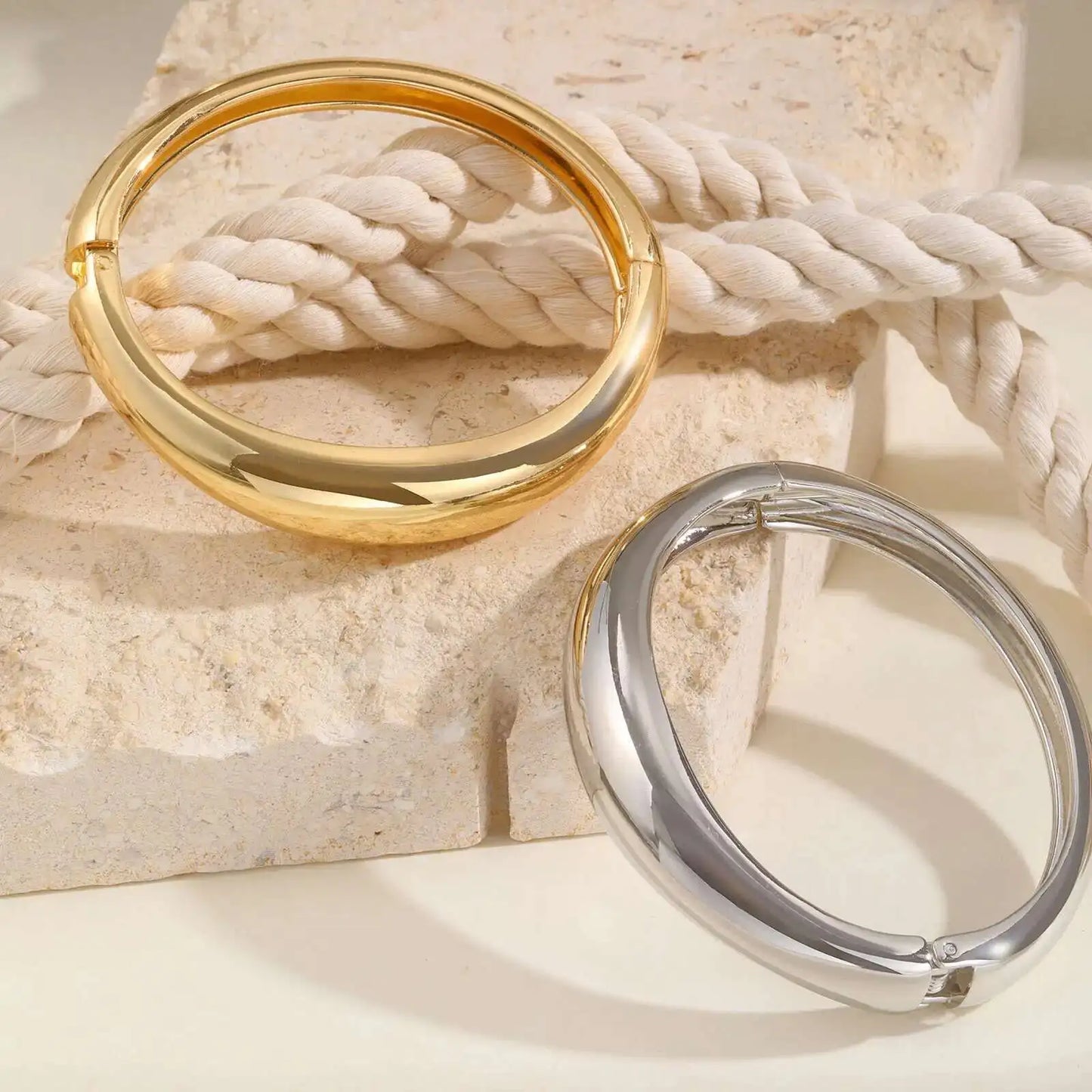 Open Spring Bangle Bracelet