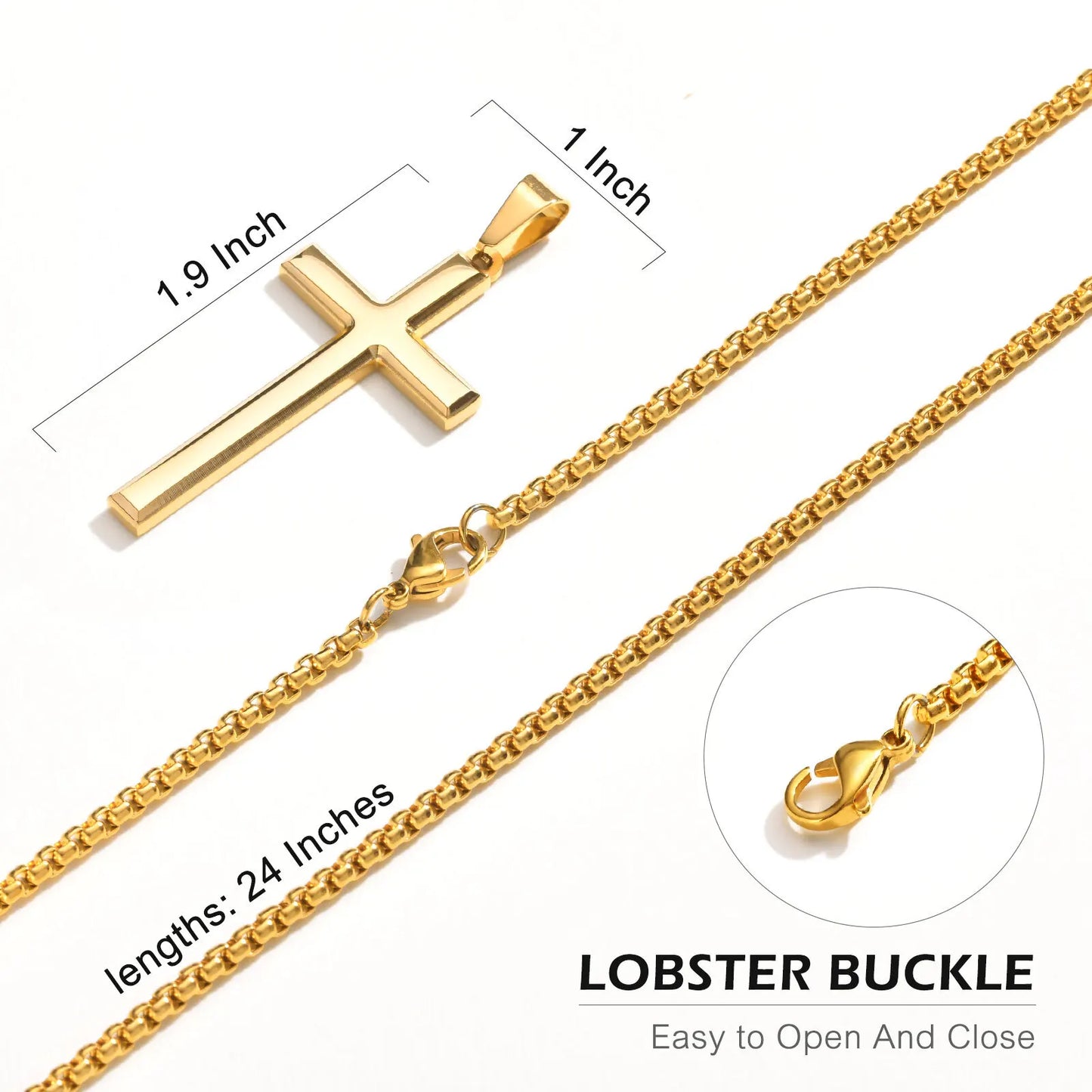 Baby Cross  Necklace For Boys Girls Stainless Steel