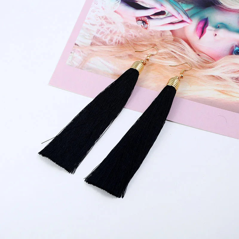 Vintage Ethnic Long Tassel Earrings