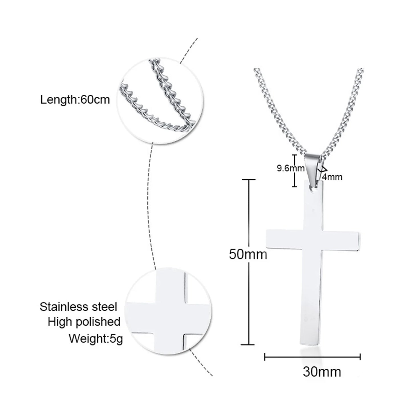 Baby Cross  Necklace For Boys Girls Stainless Steel