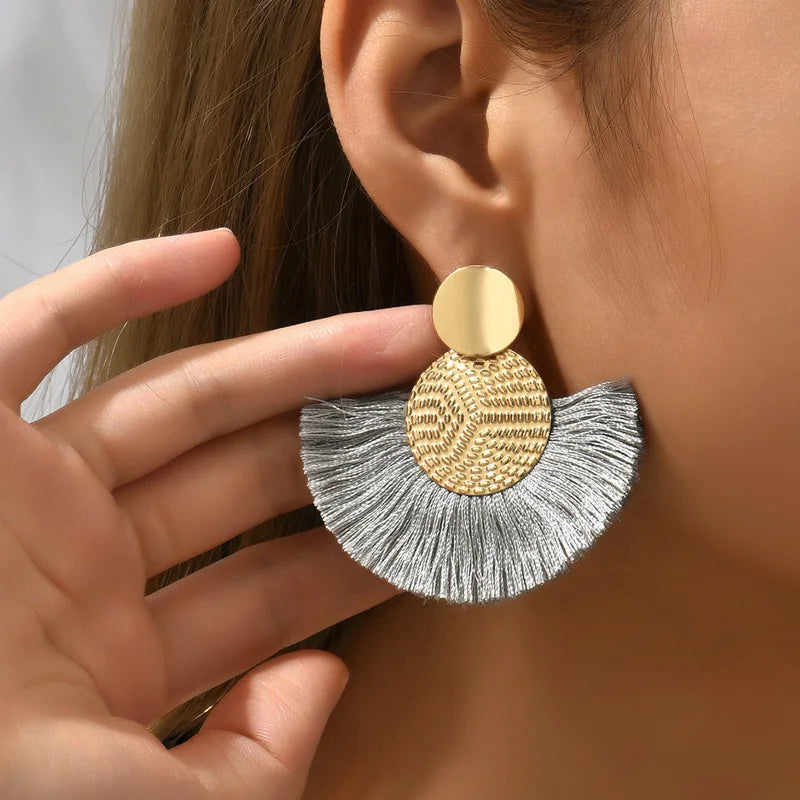 Rita Bohemian Big Tassel Dangle Fringe Female Earrings