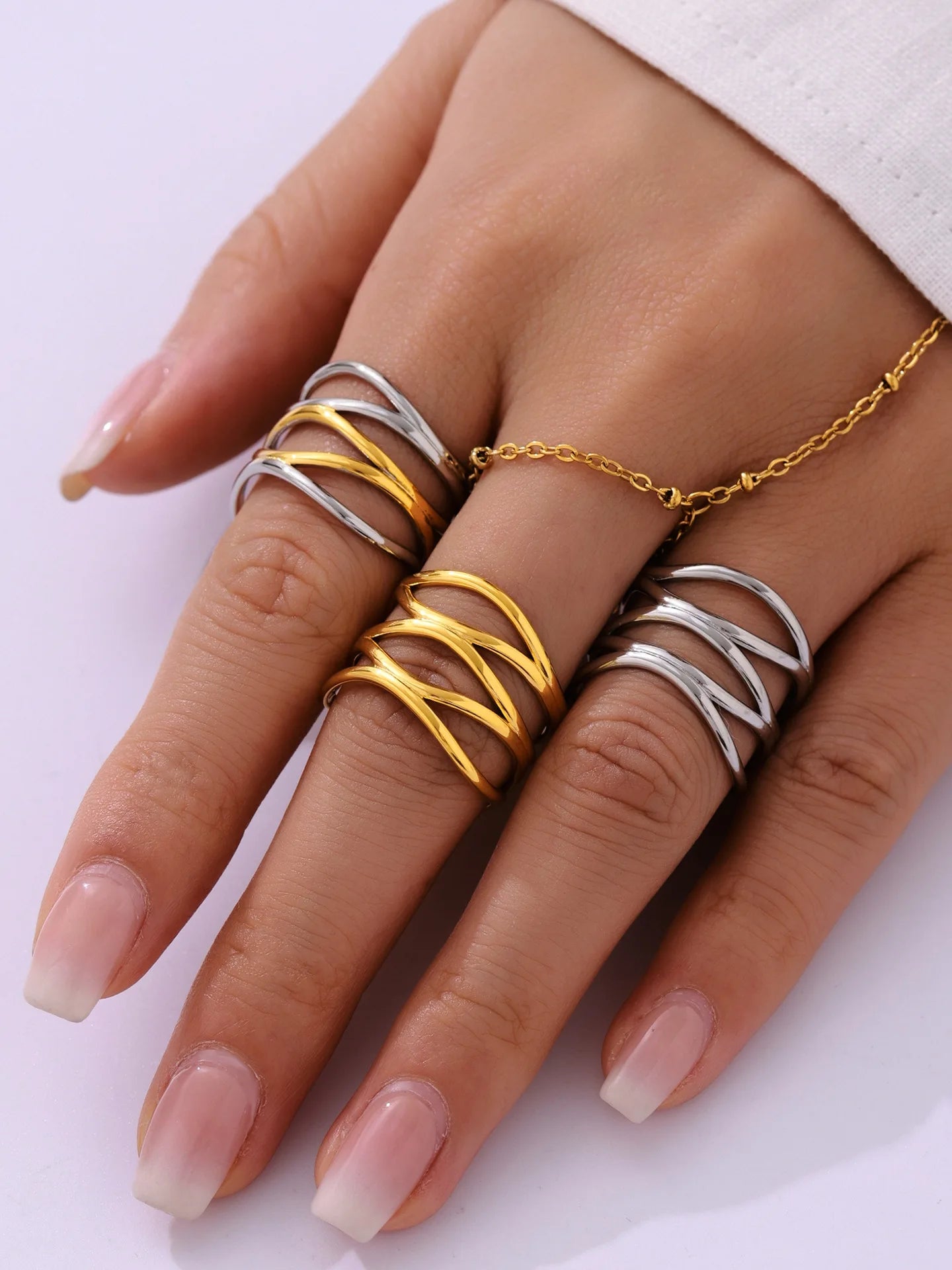 Stainless Steel Ring for Women Hollow