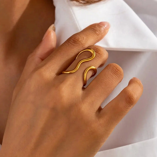 Ariadne Geometric 18K Gold Plated Ring for Women