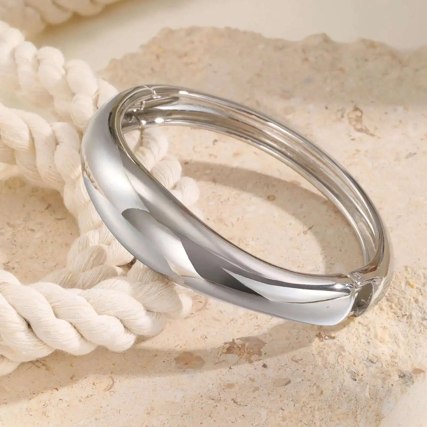Open Spring Bangle Bracelet