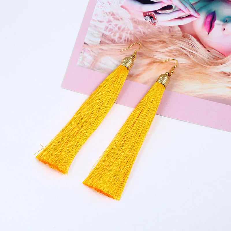 Vintage Ethnic Long Tassel Earrings