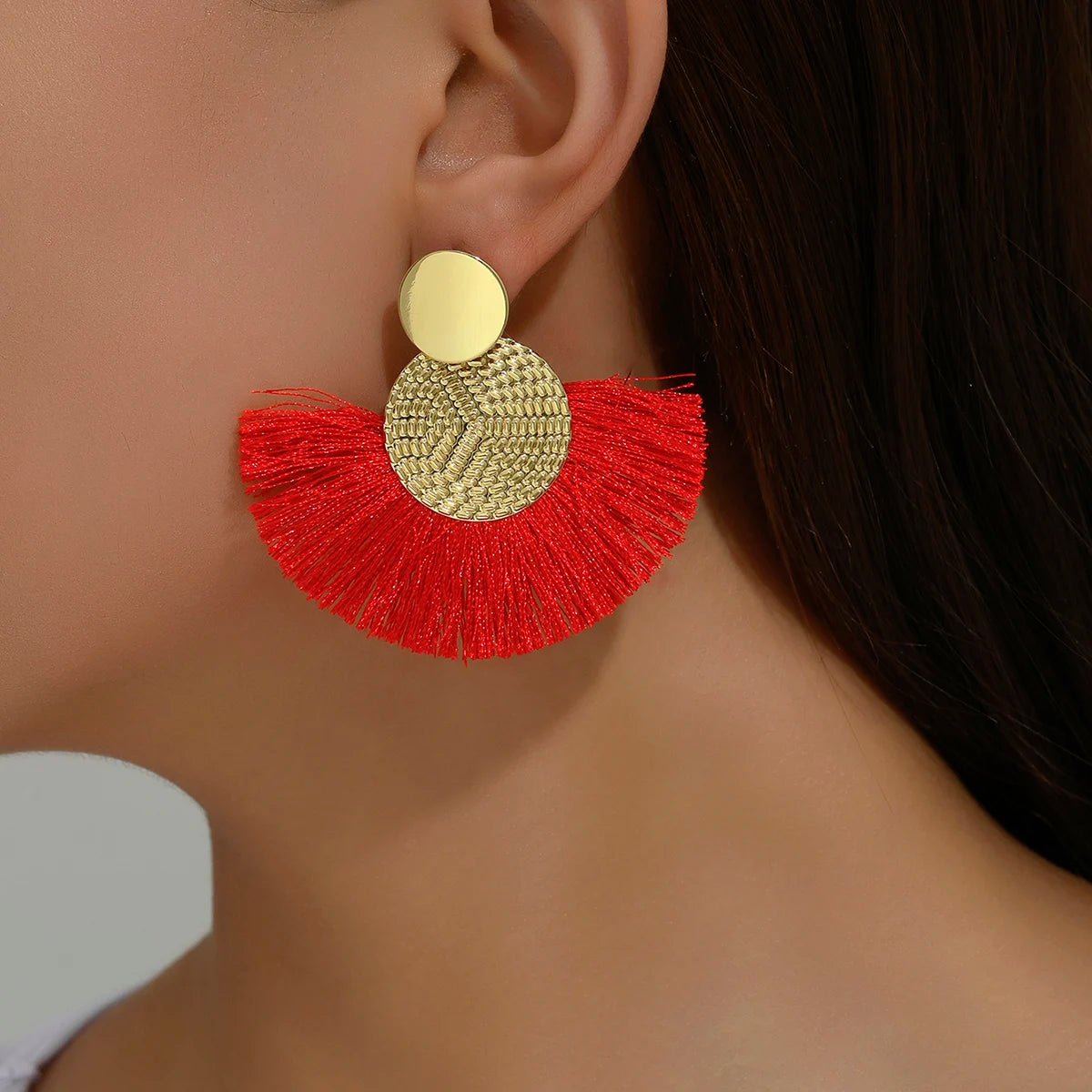 Rita Bohemian Big Tassel Dangle Fringe Female Earrings