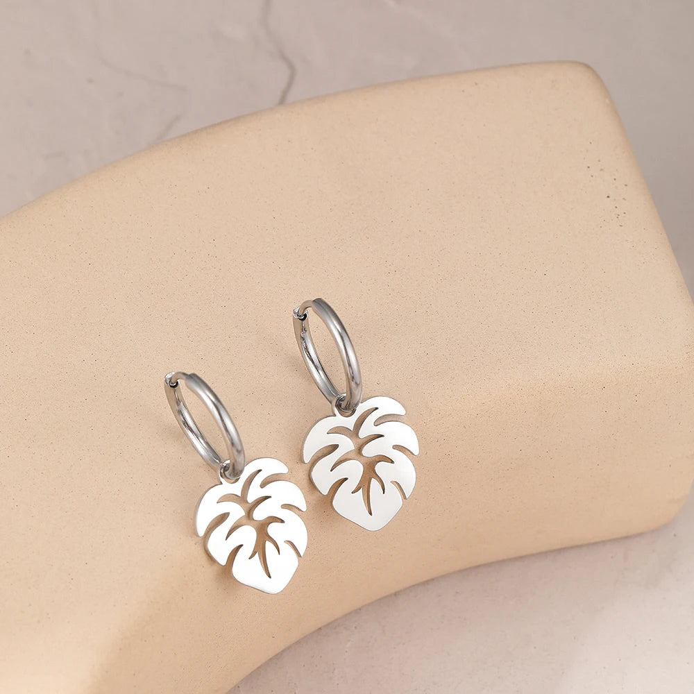 Tropical Plant Leaves Earrings