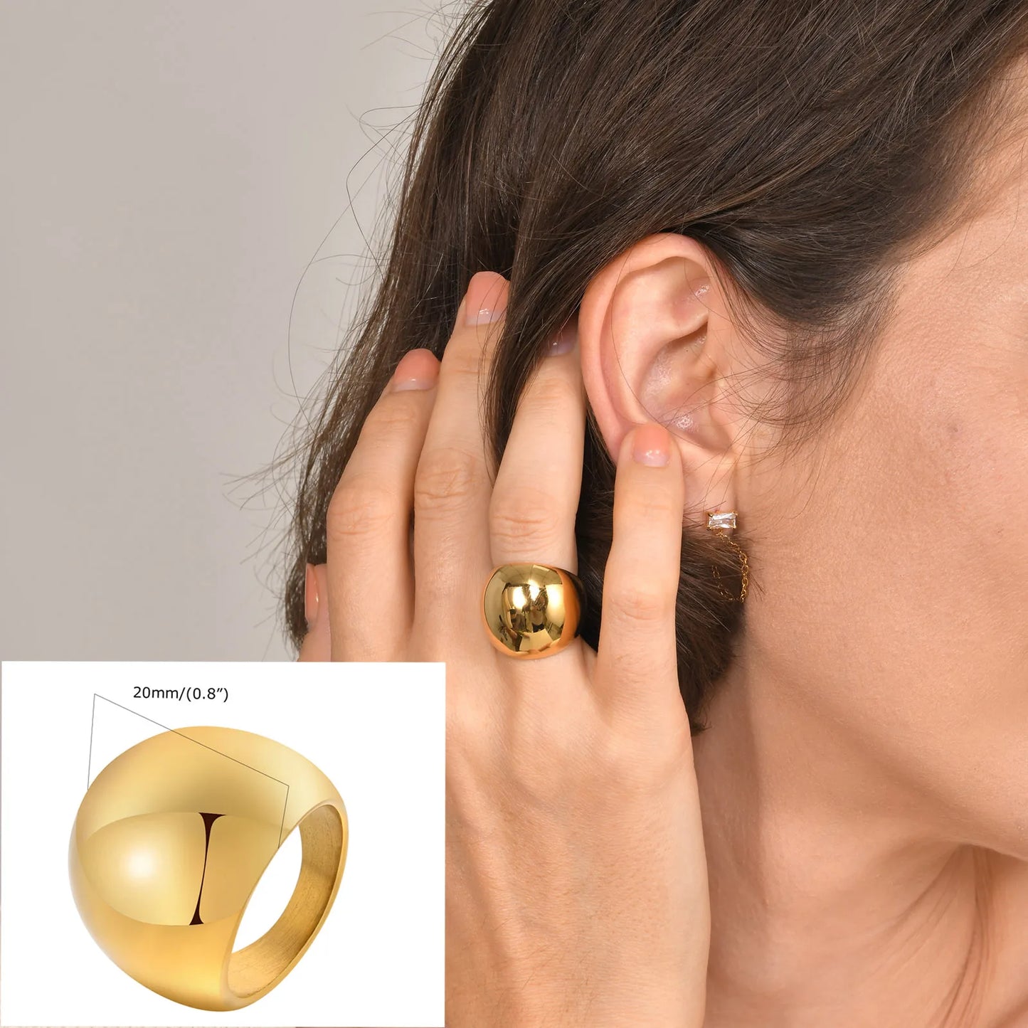 Olivia Stainless Steel Volume Statement Ring