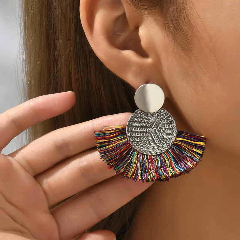 Rita Bohemian Big Tassel Dangle Fringe Female Earrings