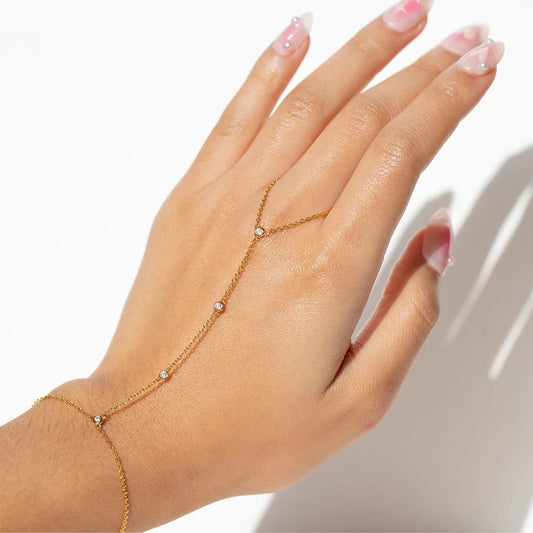 Zahra Hand Chain Bracelet 18K Gold plated Stainless Steel