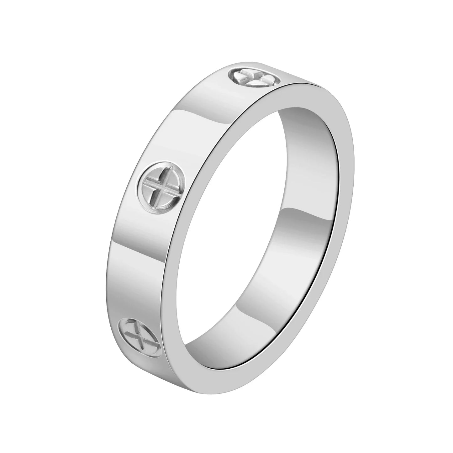 Stainless Steel CZ Crystal Cross Ring For Women or Men