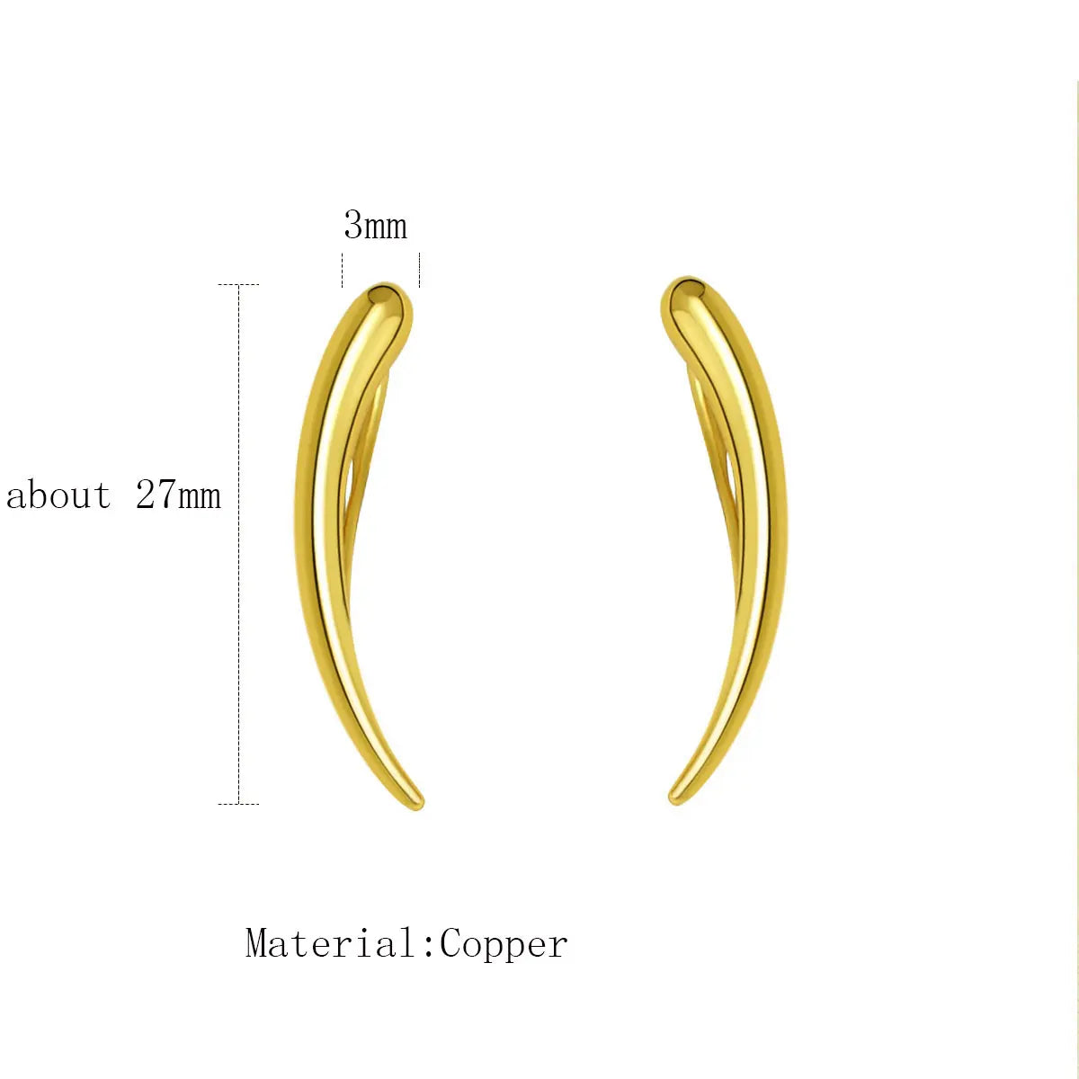 Chloe Curved Stud Earrings