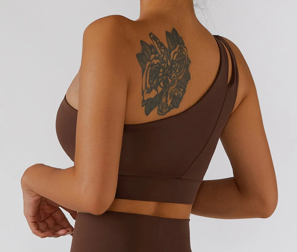 Sexy Women's Sports One Shoulder Bra