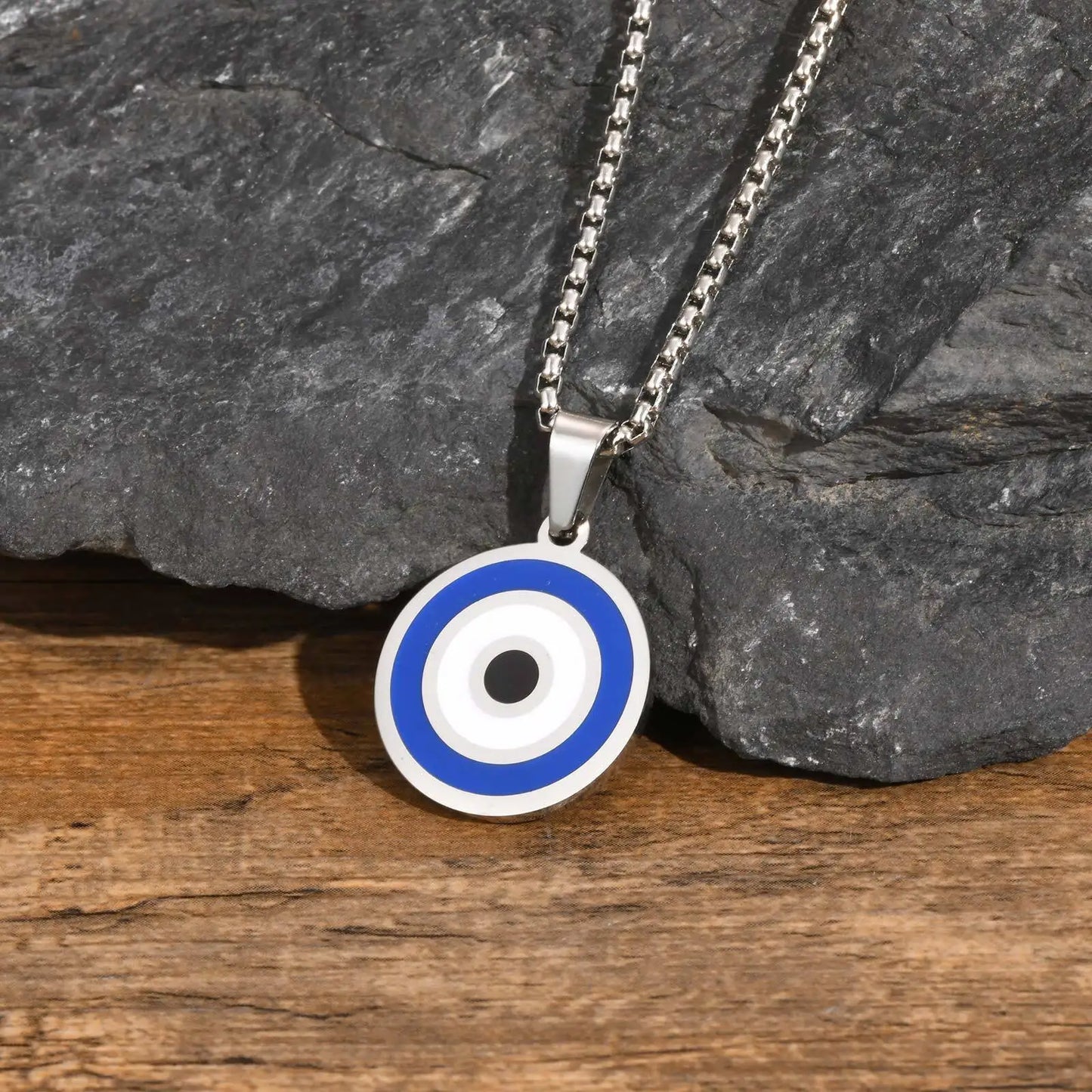 Evil Eye Stainless Steel Pendant Necklaces for Men