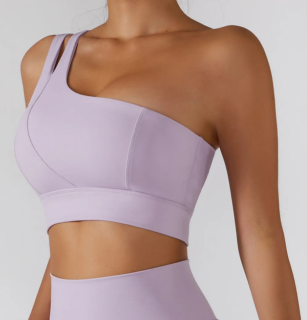 Sexy Women's Sports One Shoulder Bra