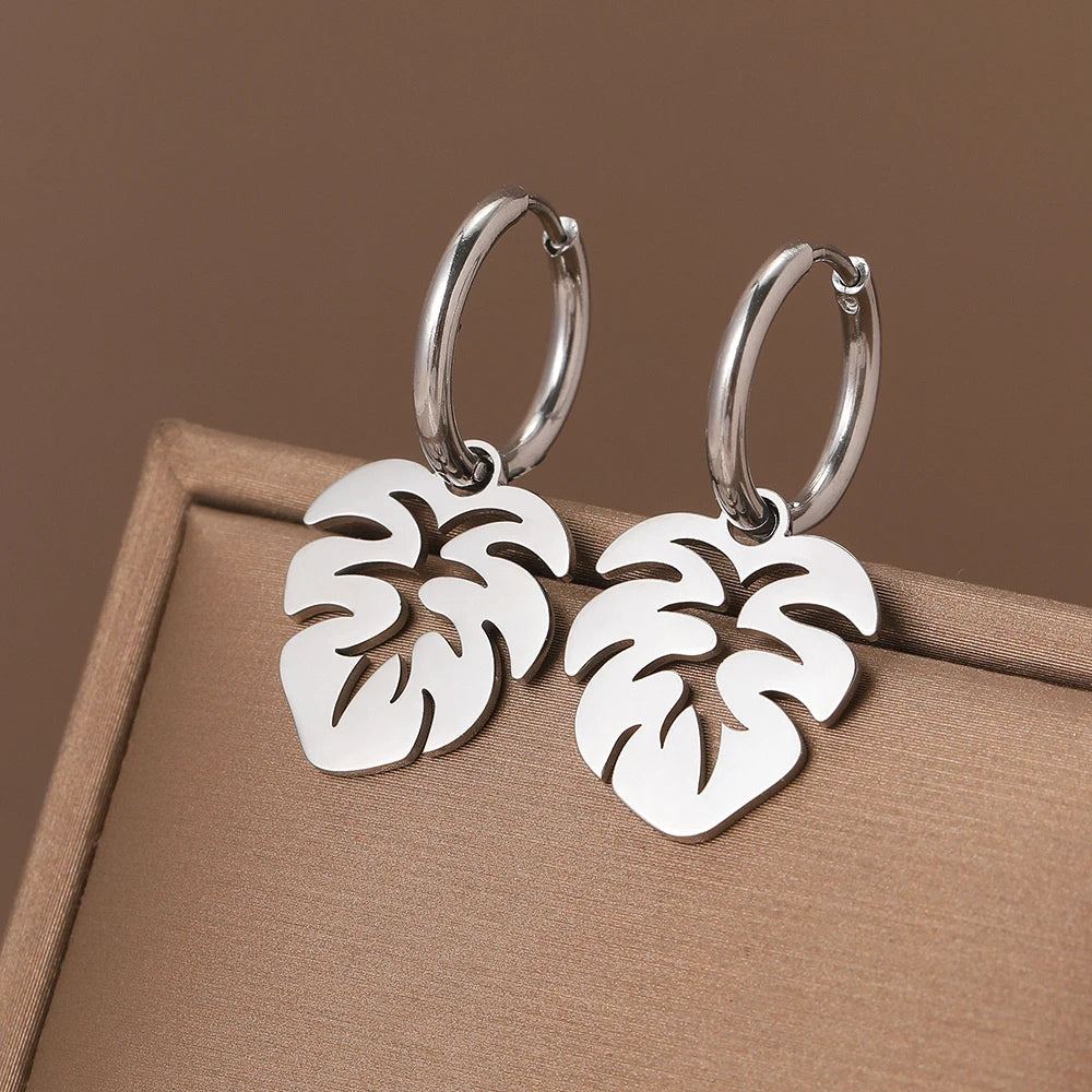 Tropical Plant Leaves Earrings