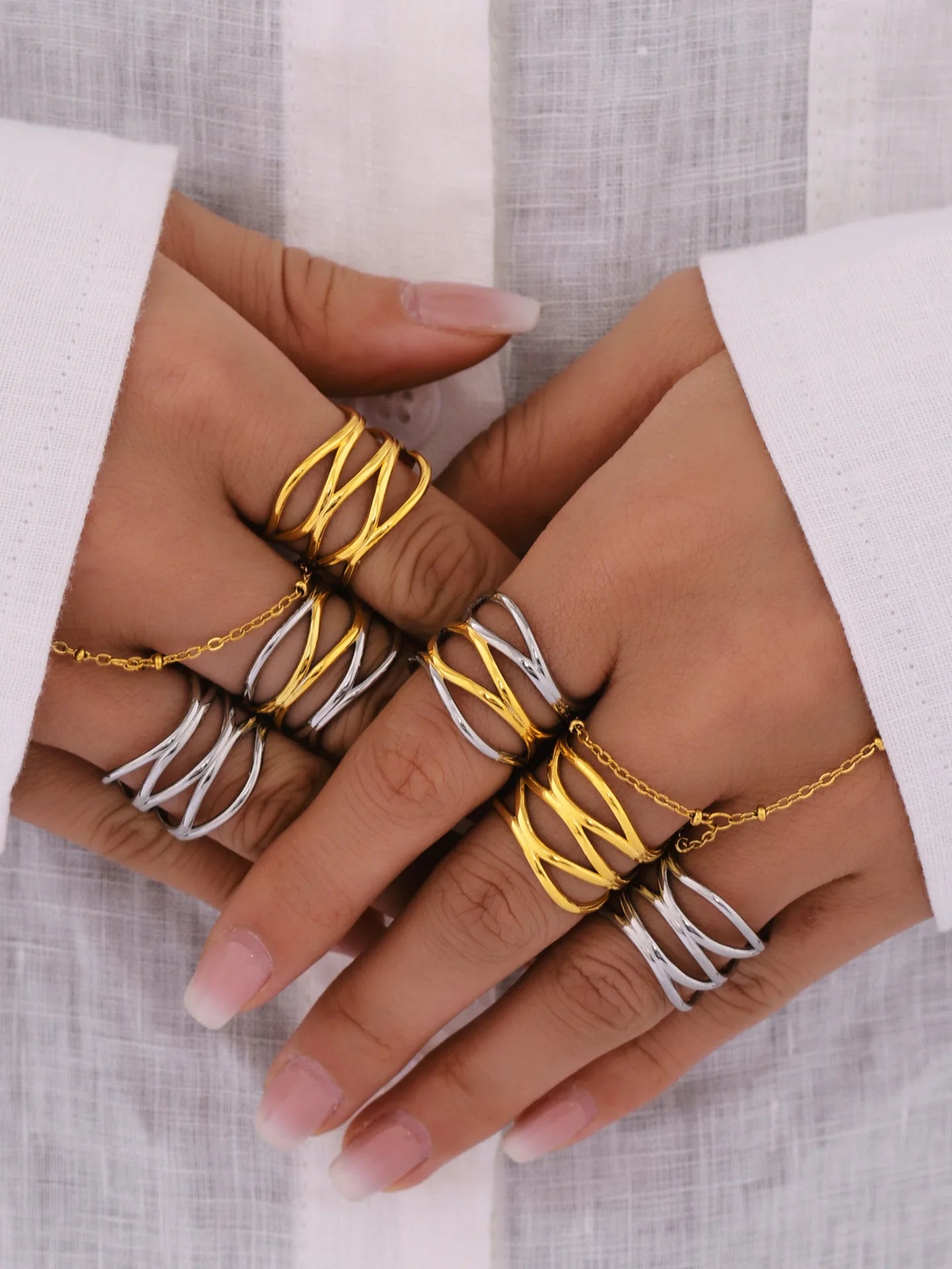 Stainless Steel Ring for Women Hollow