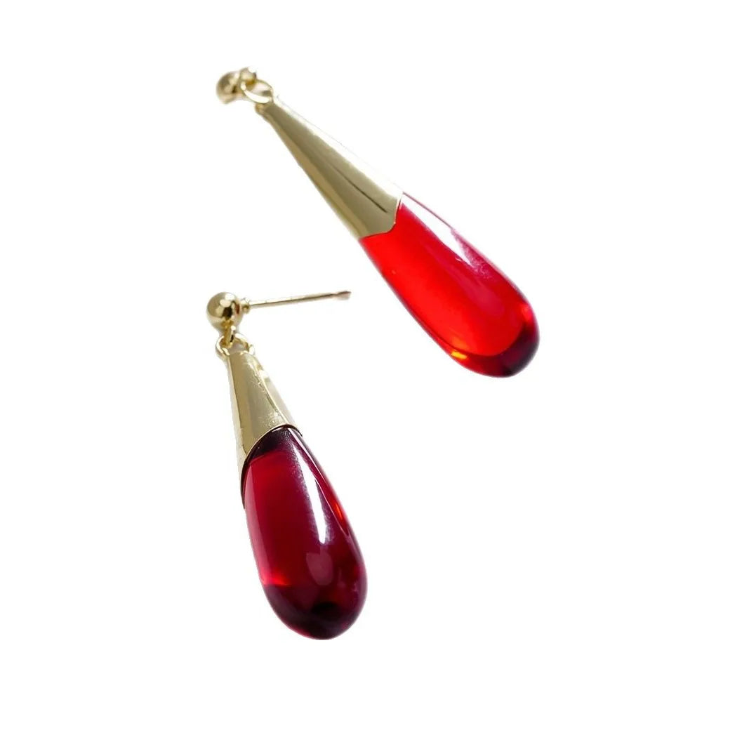 Red Water Drop Earrings