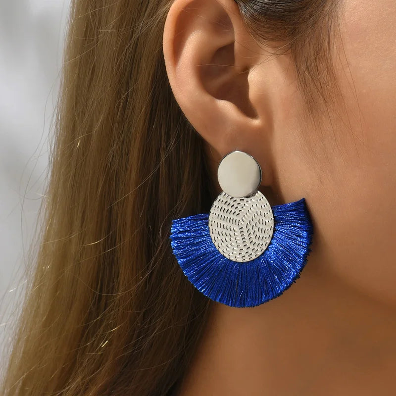 Rita Bohemian Big Tassel Dangle Fringe Female Earrings