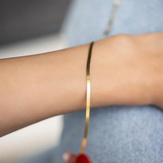 Dimitra Herringbone Bracelet Flat Snake Chain