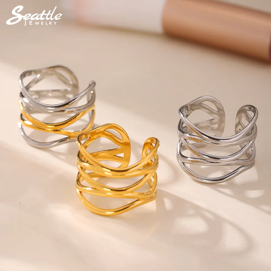 Stainless Steel Ring for Women Hollow
