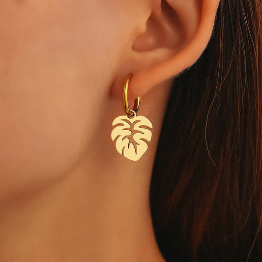 Tropical Plant Leaves Earrings