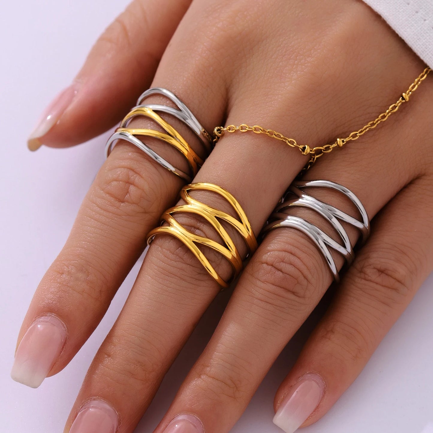 Stainless Steel Ring for Women Hollow