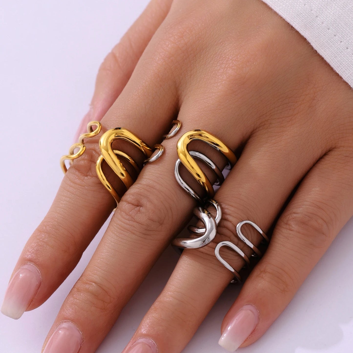 Stainless Steel Ring for Women Hollow