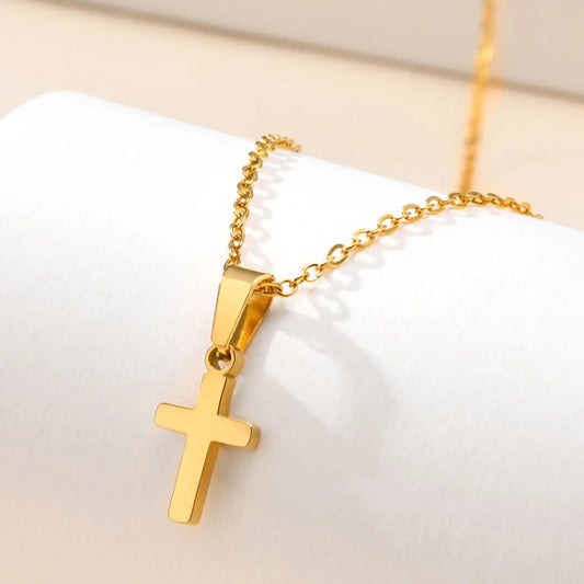 Baby Cross  Necklace For Boys Girls Stainless Steel