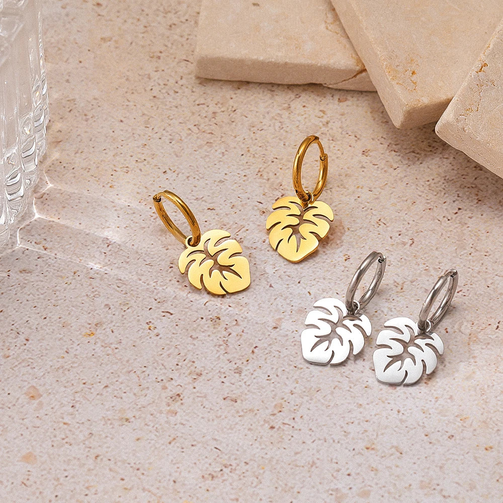 Tropical Plant Leaves Earrings