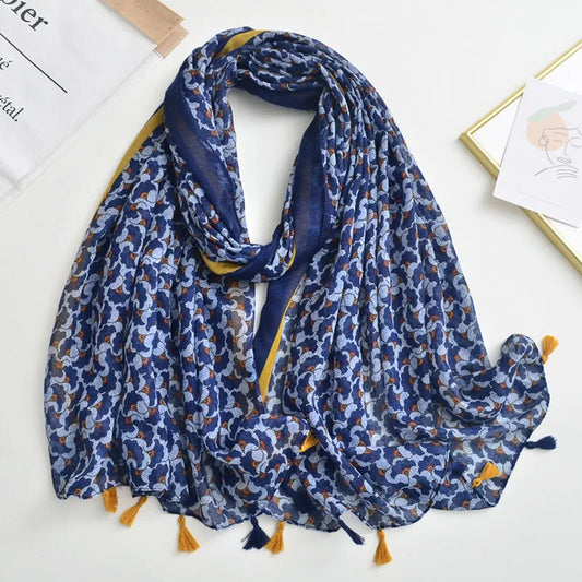Luxury Scarf Leafy Summer