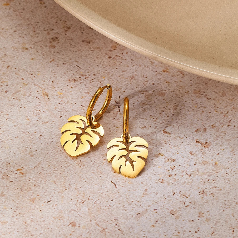 Tropical Plant Leaves Earrings