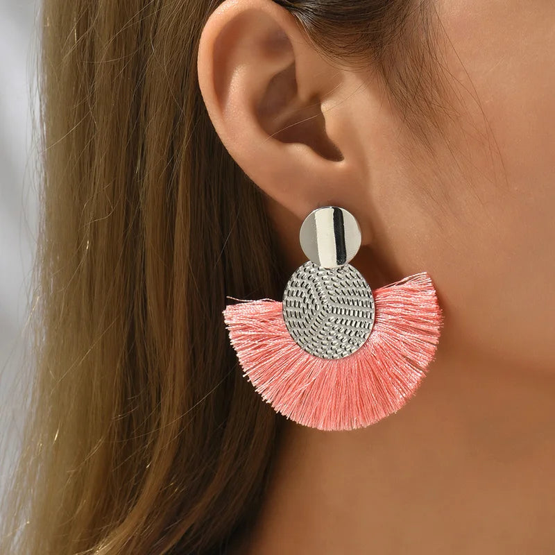 Rita Bohemian Big Tassel Dangle Fringe Female Earrings