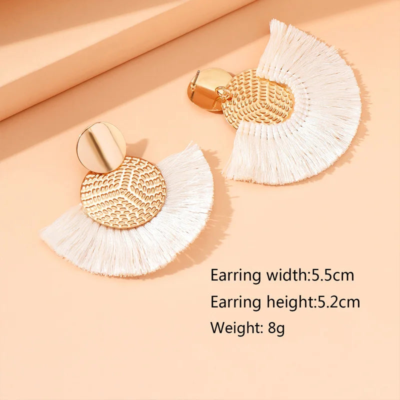 Rita Bohemian Big Tassel Dangle Fringe Female Earrings
