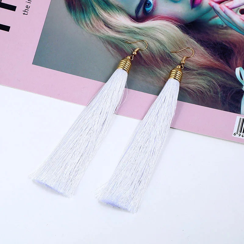 Vintage Ethnic Long Tassel Earrings