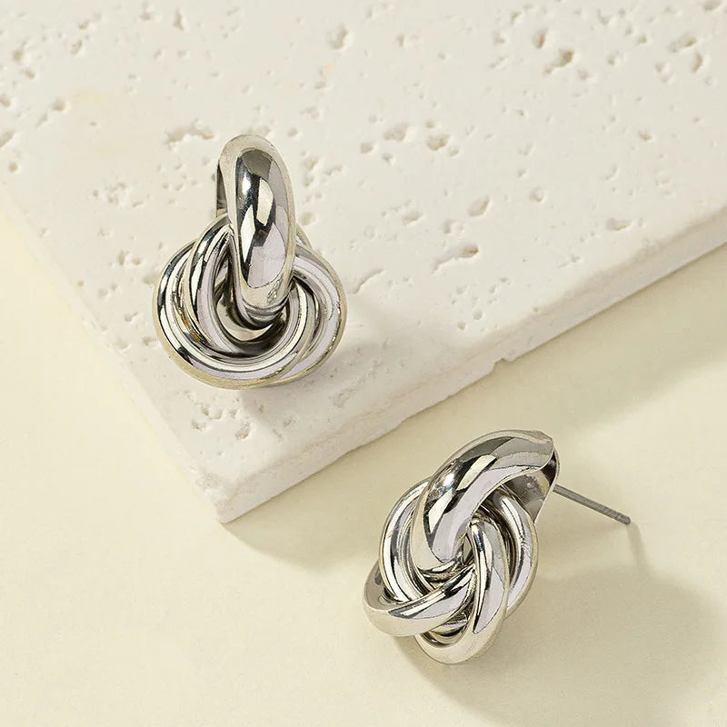 Sparta Unique Geometric Irregular Striped Large Earrings
