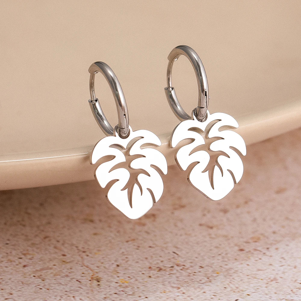 Tropical Plant Leaves Earrings