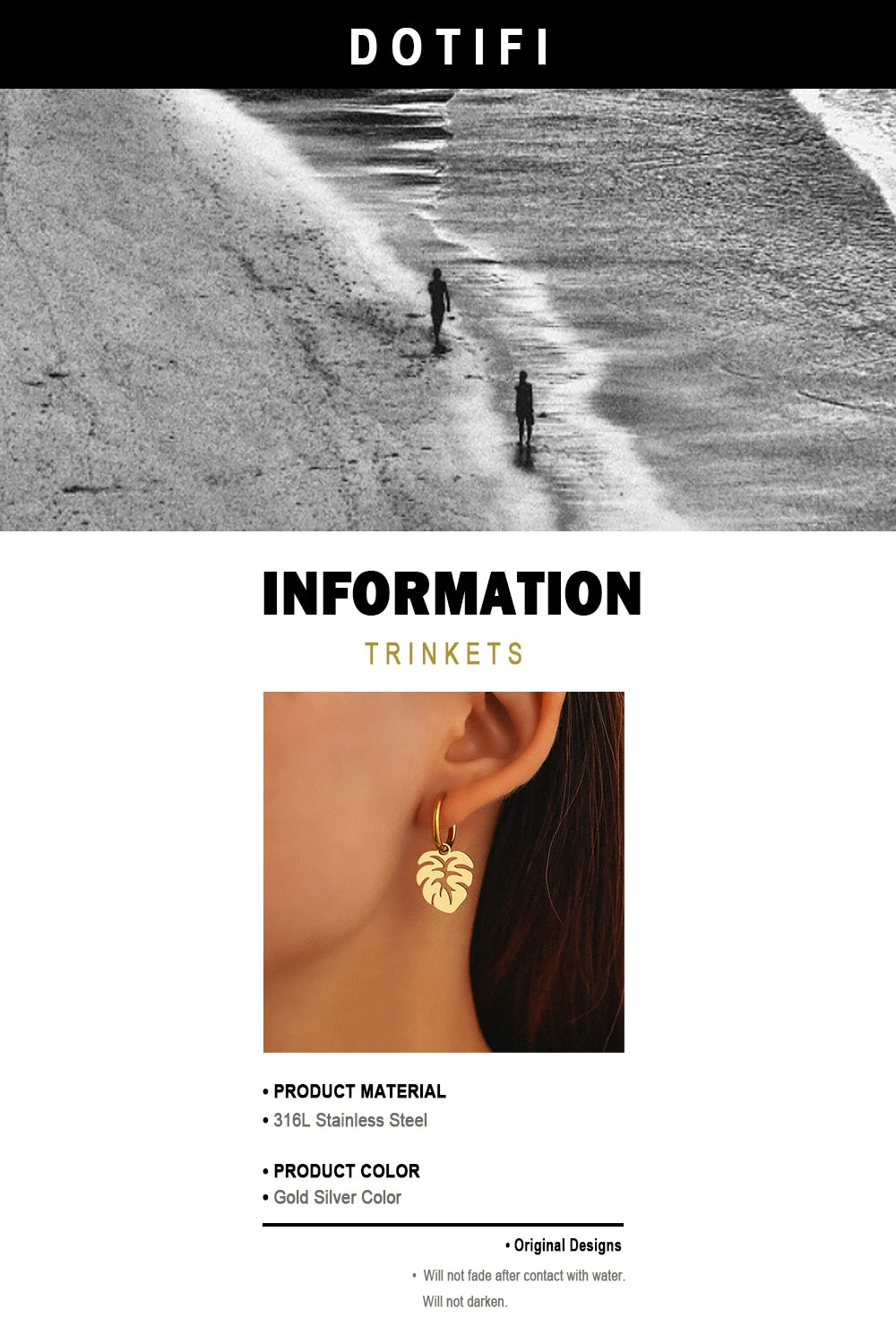 Tropical Plant Leaves Earrings