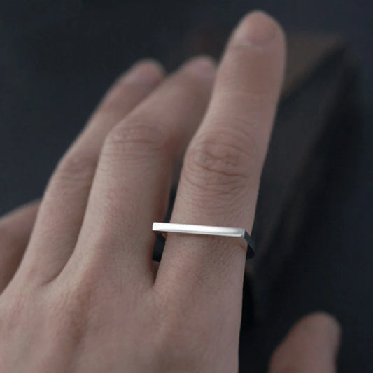 Gaia Stainless Steel D Geometric Ring