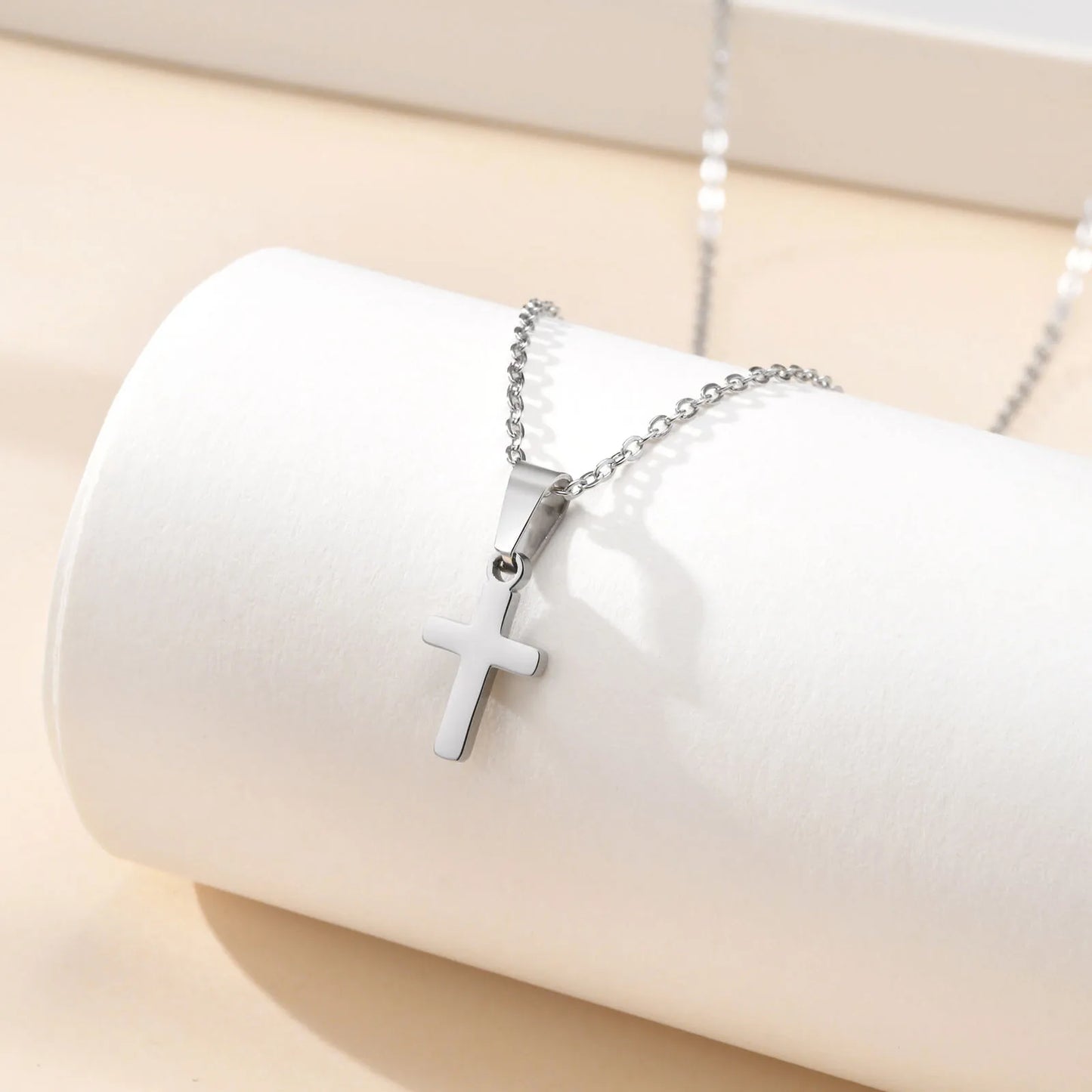 Baby Cross  Necklace For Boys Girls Stainless Steel