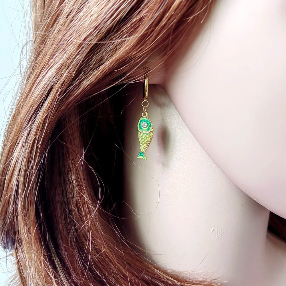 Joanna Stainless Steel Colourful Koi Fish Earrings For Women
